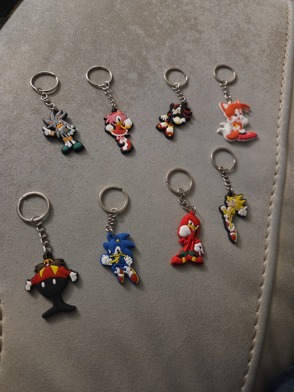Sonic the Hedgehog Rubber Keychain Set Of 8- Multicolor Characters